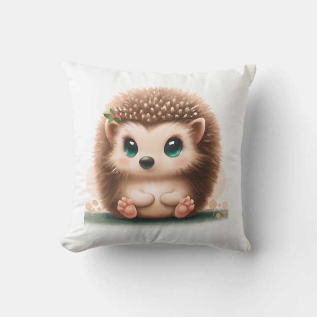 Baby hedgehog throw pillow (Front)