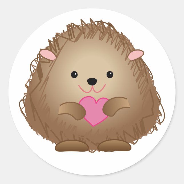 Baby Hedgehog w/Heart stickers (Front)