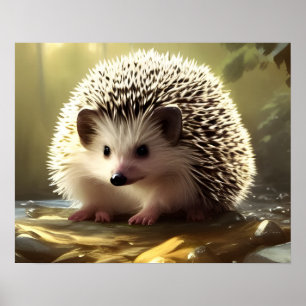 Baby Hedgehog Wildlife Portrait Poster
