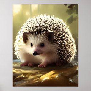 Baby Hedgehog Wildlife Portrait Poster