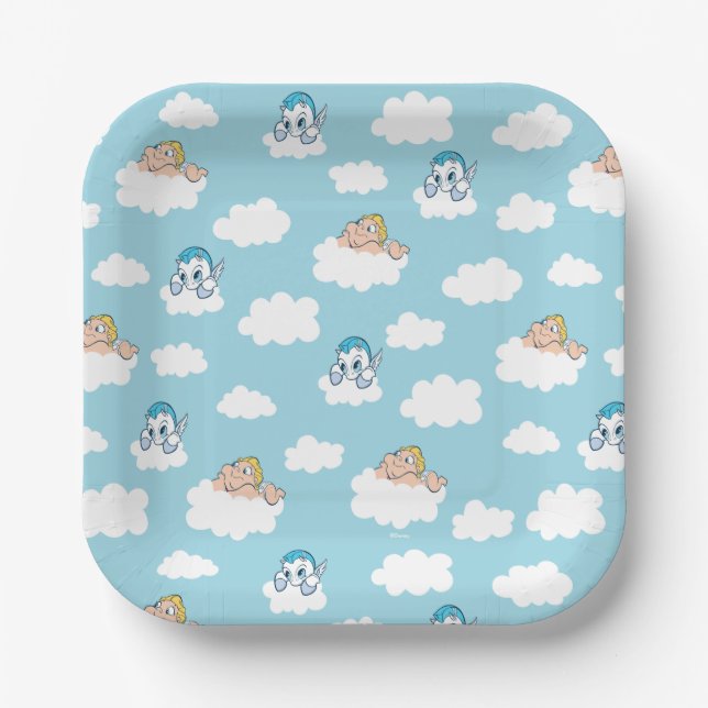 Baby Hercules and Pegasus Cloud Pattern Paper Plat Plate (Front)