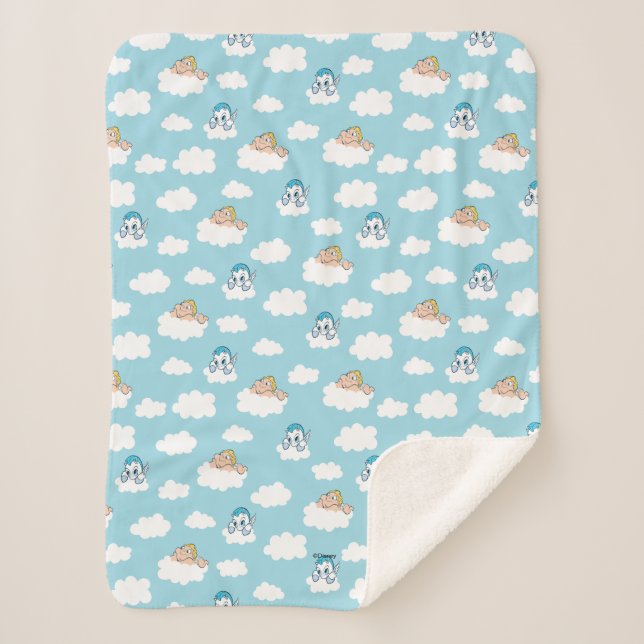 Baby Hercules and Pegasus Cloud Pattern Sherpa Bla Blanket (Front)