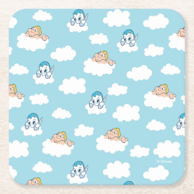 Baby Hercules and Pegasus Cloud Pattern Square Pap Paper Coaster (Front)