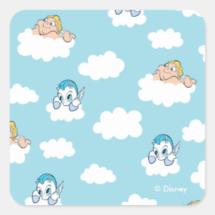 Baby Hercules and Pegasus Cloud Pattern Square Sti Square Sticker