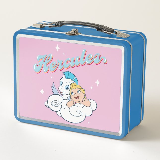 Baby Hercules and Pegasus on a Cloud Metal Lunch B Box (Front)