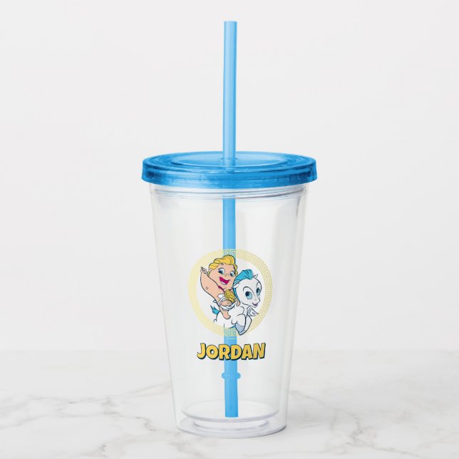 Baby Hercules Riding Pegasus Acrylic Tumbler (Front)