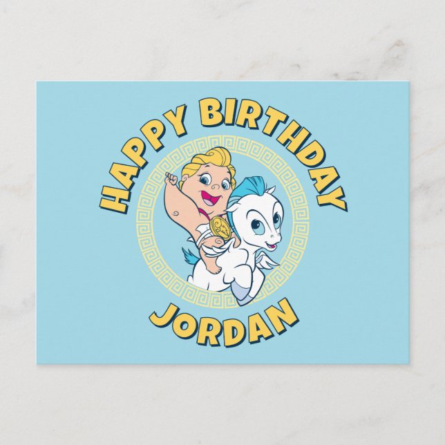 Baby Hercules Riding Pegasus Postcard (Front)