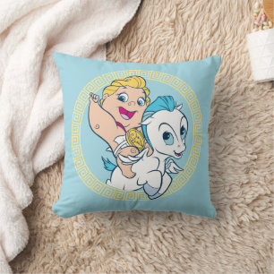 Baby Hercules Riding Pegasus Throw Pillow