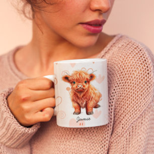 Baby Highland Cow Custom Name  Mug