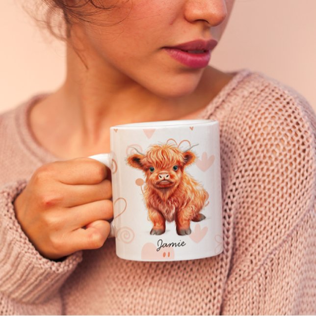 Baby Highland Cow Custom Name  Mug (Creator Uploaded)