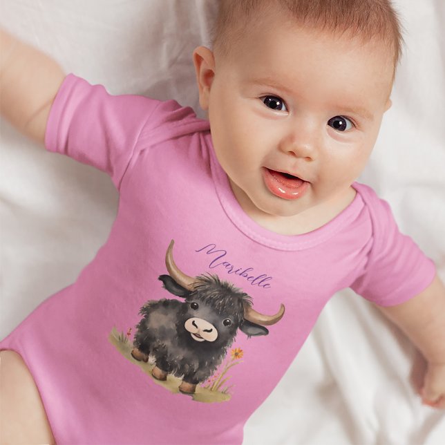 Baby Highland Cow Girl Bodysuit (Creator Uploaded)
