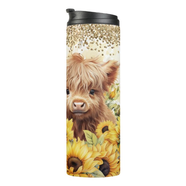 Baby Highland Cow Thermal Tumbler (Rotated Right)