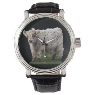 Baby Highland "Moo" Cow Scottish Animal Art Watch
