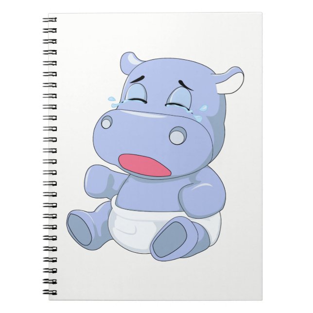 Baby Hippo Crying Notebook (Front)