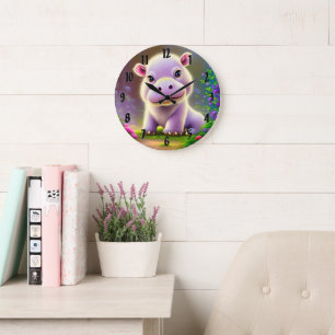 Baby Hippo Large Clock