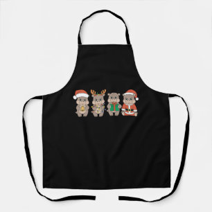 Baby Hippo Moo Deng Christmas Apron