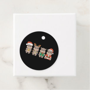 Baby Hippo Moo Deng Christmas Favour Tags