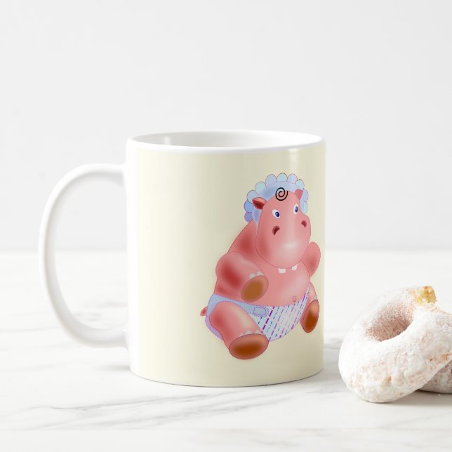Baby Hippo Mug Funny (With Donut)