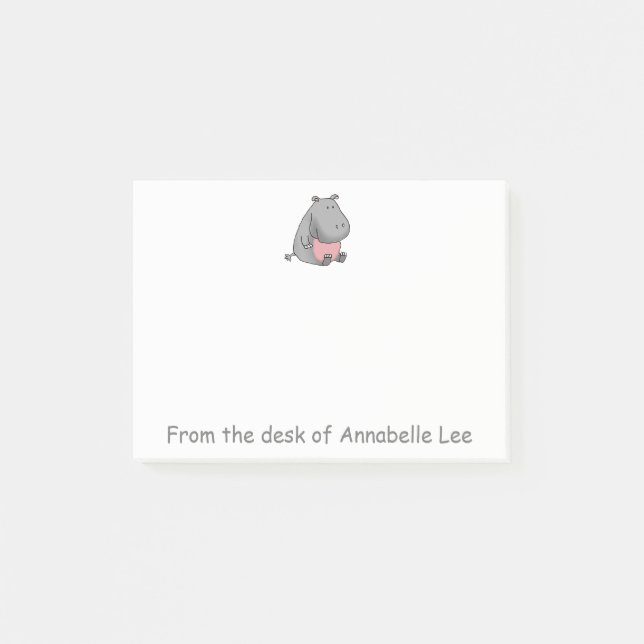 Baby Hippo Post-it Notes (Front)