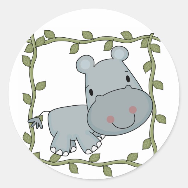 Baby Hippo T-shirts and Gifts Classic Round Sticker (Front)