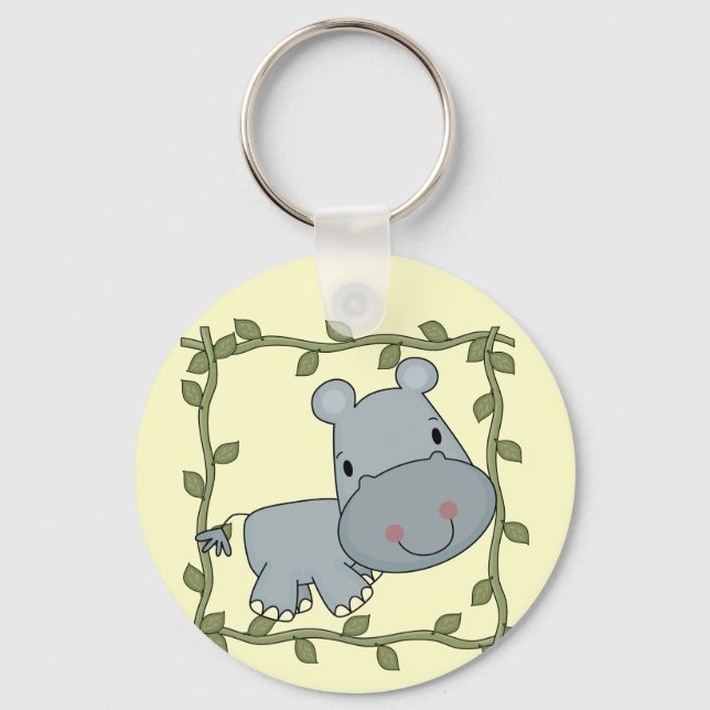 Baby Hippo T-shirts and Gifts Key Ring (Front)