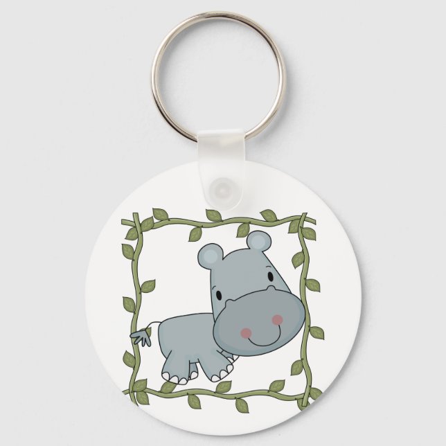 Baby Hippo T-shirts and Gifts Key Ring (Front)