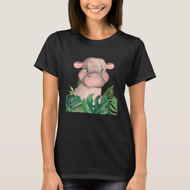 Baby Hippopotamus Safari Jungle Animal Boys Girls  T-Shirt (Front)