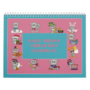 Baby Hippos Children's Calendar