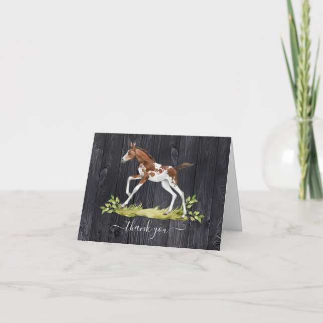 Baby horse Foal thank you note cards (Front)