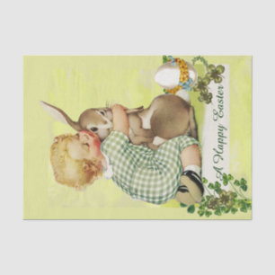 BABY HUGGING EASTER BUNNY TISSUE PAPER