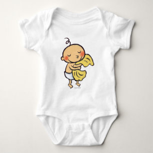 Baby Hugging Soft Yellow Blanket Baby Bodysuit