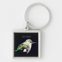 Baby Hummingbird Button Keychain
