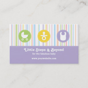 Baby Icon Trio Stripes Lilac Business Card