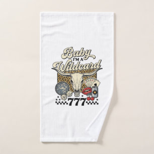 Baby Im a Wildcard Vintage Western Casino Shirt Hand Towel