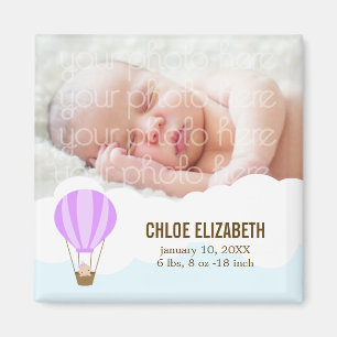 Baby in a Balloon Baby Birth Announcements Magnet