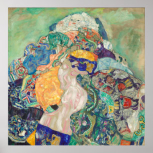Baby in a Cradle by Gustav Klimt Poster