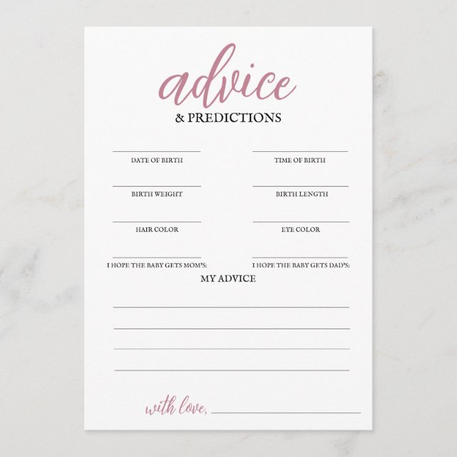 Baby in Bloom Advice & Predictions Program (Front)