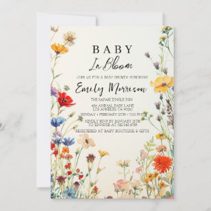 Baby in bloom and Flowers I Baby Shower  Invitation