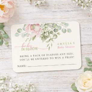 Baby in Bloom Baby Girl Shower Diaper Raffle Card
