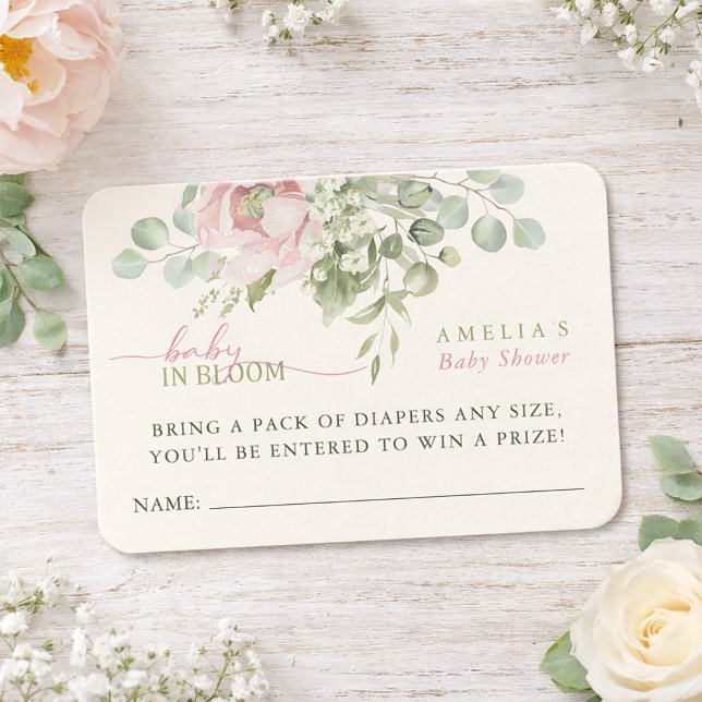 Baby in Bloom Baby Girl Shower Diaper Raffle Card (Baby in Bloom Baby Girl Shower Diaper Raffle Card)