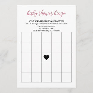 Baby in Bloom Baby Shower Bingo Program