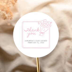 Baby In Bloom Baby Shower Classic Round Sticker