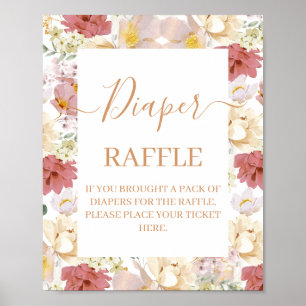 Baby in Bloom Baby Shower Diaper Raffle sign
