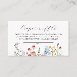 Baby In Bloom Baby Shower Diaper Raffle Ticket  Enclosure Card