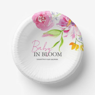 Baby in Bloom Baby Shower Disposable Paper Plate