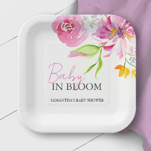 Baby in Bloom Baby Shower Disposable Paper Plate