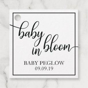 Baby in Bloom Baby Shower Favor Favour Tags Label