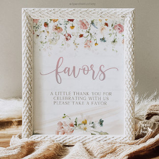 Baby in bloom baby shower favors pedestal sign