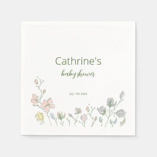 Baby in Bloom Baby Shower Gender Neutral Napkin