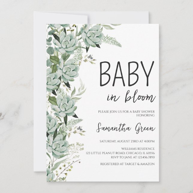 Baby in Bloom Baby Shower Invitation (Front)